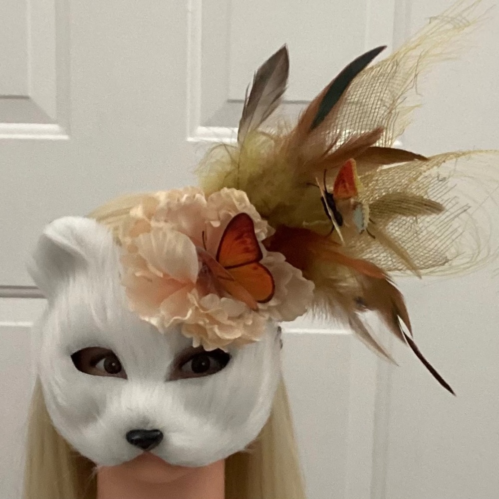 Luxury White Cat Masquerade MASK